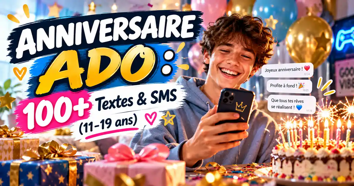 Messages anniversaire ado adolescent 11 à 19 ans : textes cool, SMS originaux et cartes