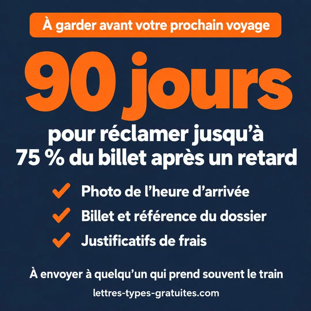 Train en retard : 90 jours pour réclamer jusqu'à 75 % du billet Carte récapitulative du barème G30 et du délai de 90 jours pour une réclamation SNCF après un retard de train
