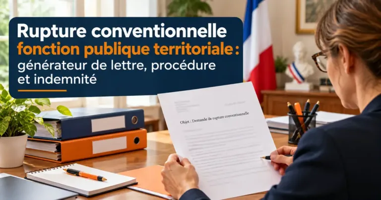 Rupture conventionnelle dans la fonction publique territoriale : lettre, procédure et indemnité 2026