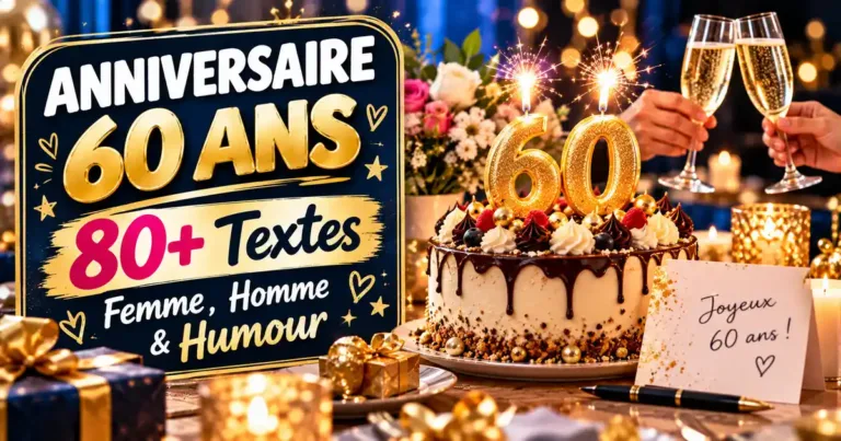 Texte Anniversaire 60 Ans : 80+ Messages Femme, Homme, Humour, SMS & Cartes